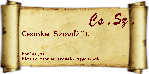 Csonka Szovát névjegykártya